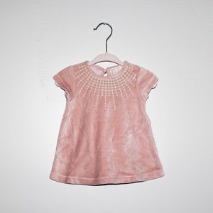 Zara Baby Pink Velvet dress sz 1/3 mo